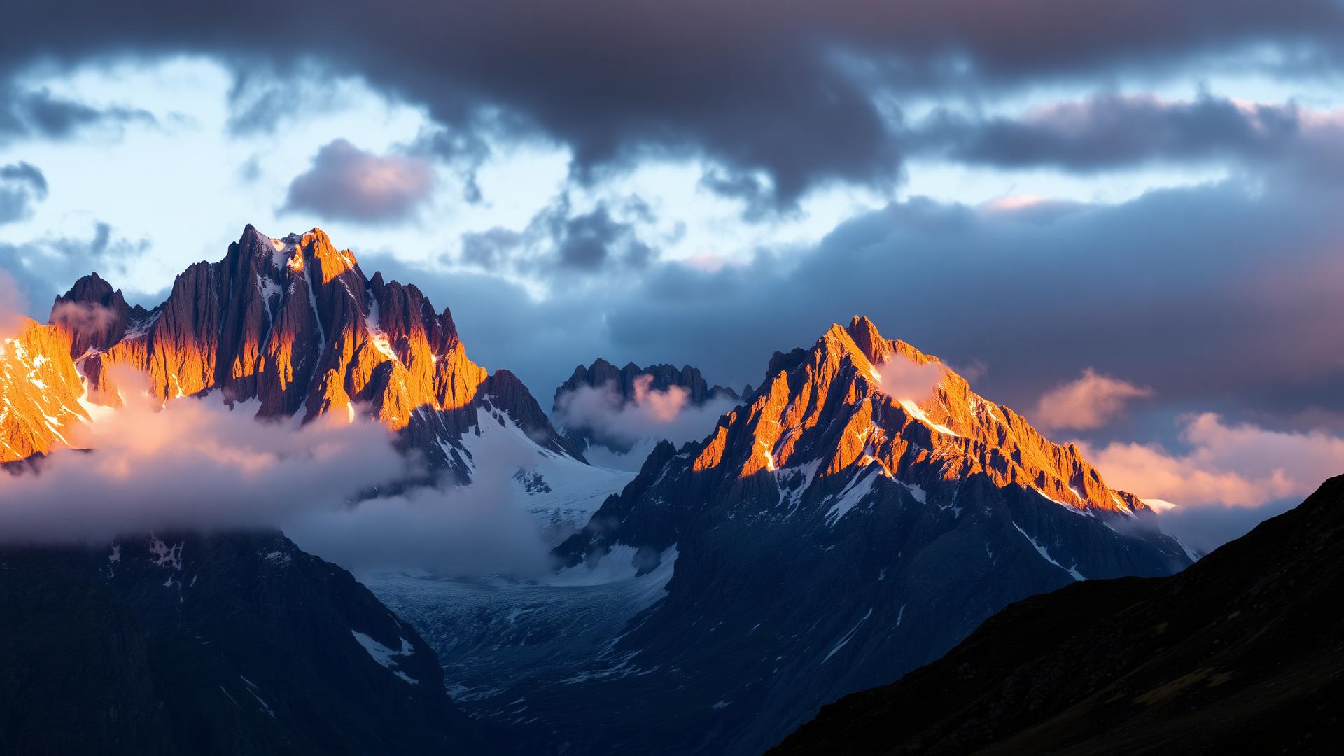 Patagonian peaks at first light